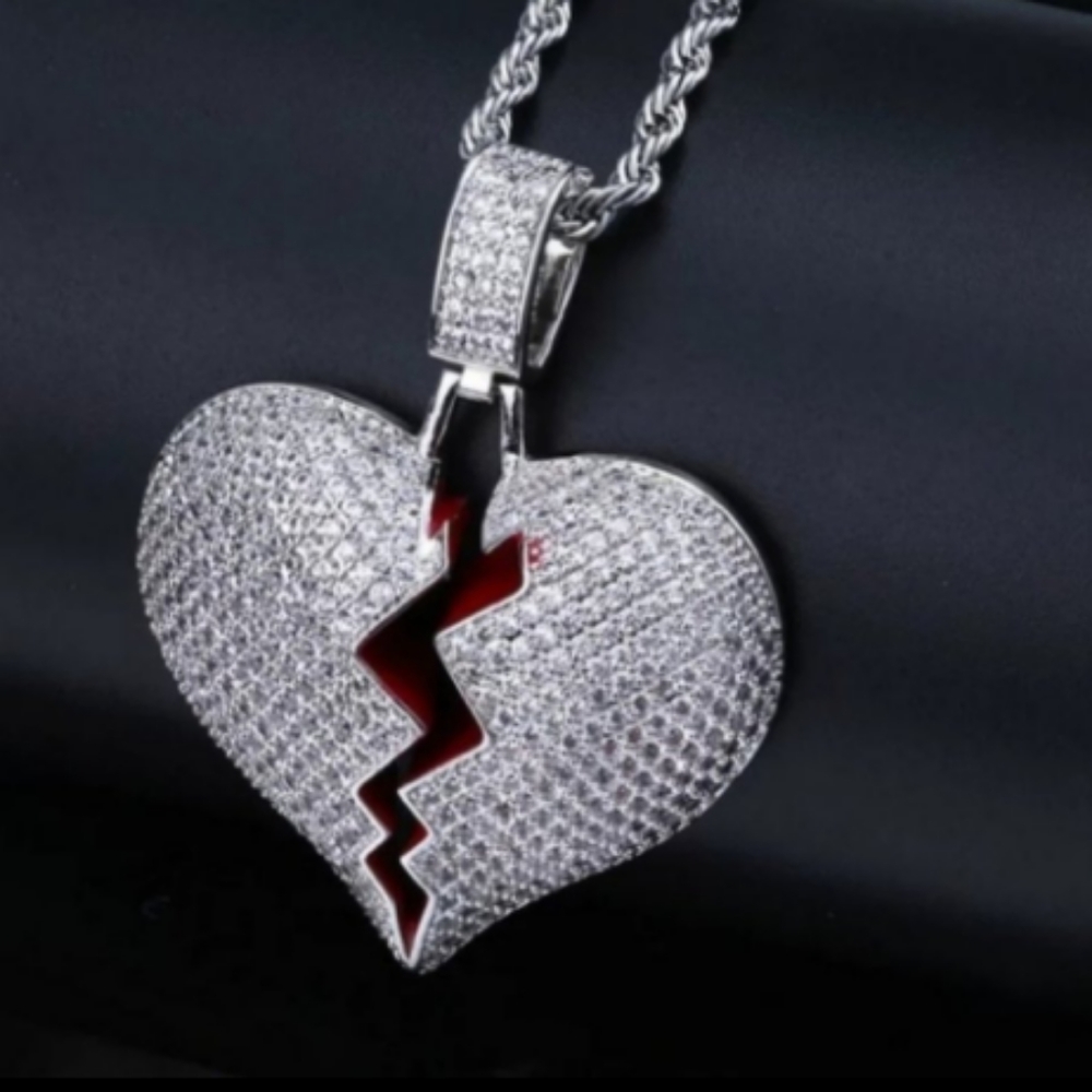 Iced Out Broken Heart Chain